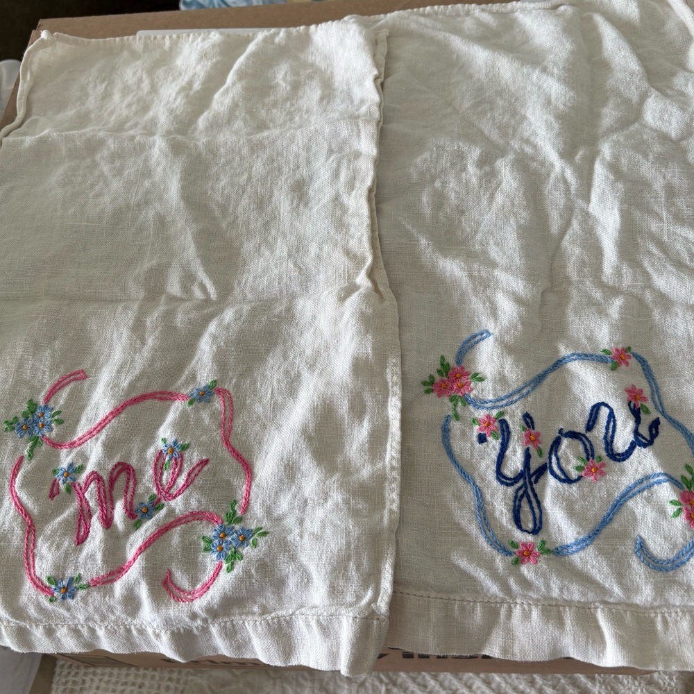 Embroidered Vintage Tea Towels